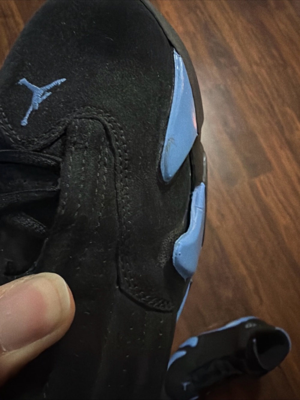 Size 14 - Air Jordan 14 Retro 2006 Black University Blue - Picture 11 of 13